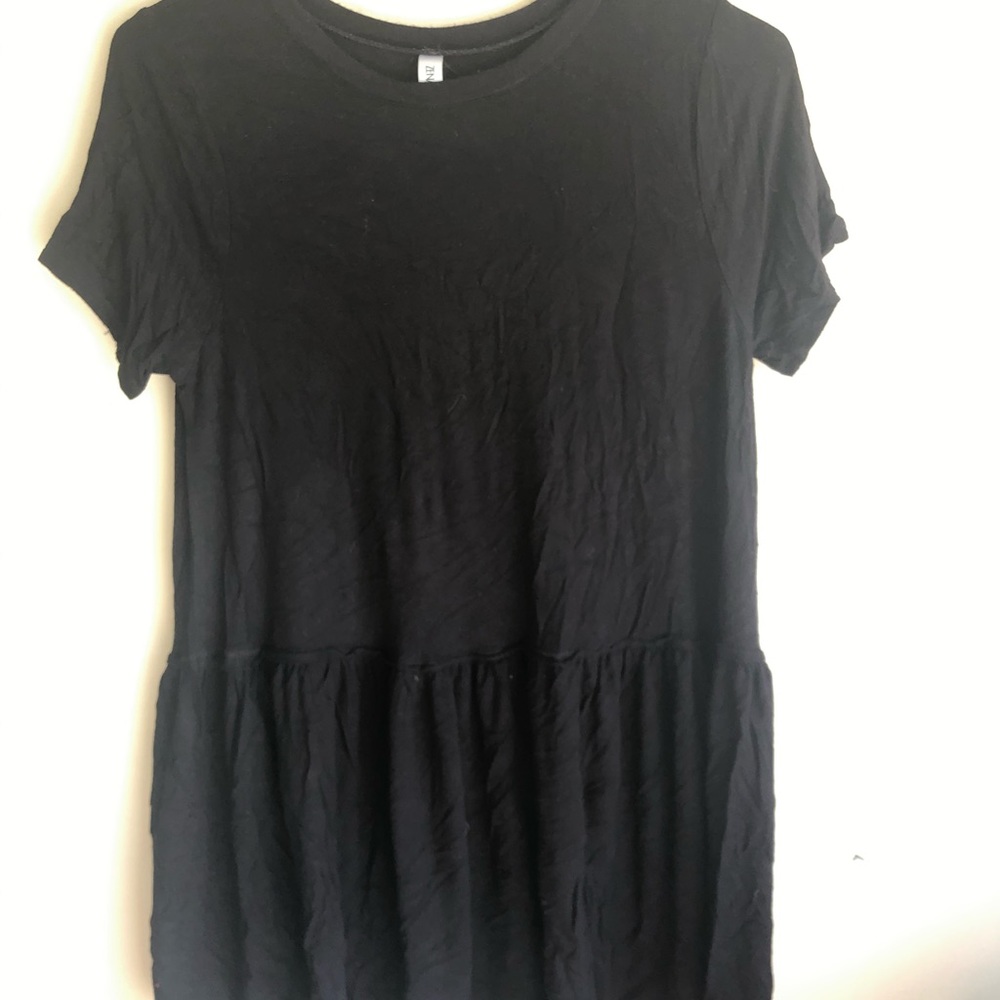 Black Peplum Short sleeve shirt